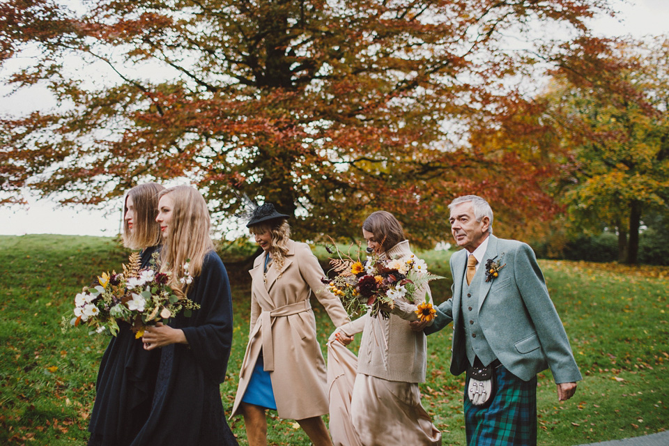 autumn wedding, scottish wedding, richard nicoll, pyrus flowers, outdoor weddings