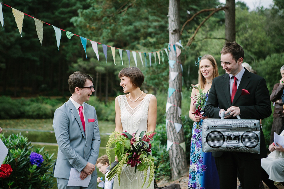 1920s wedding dress, joanna brown photography, lakeside wedding, outdoor weddings, quirky weddings, eccentric weddings