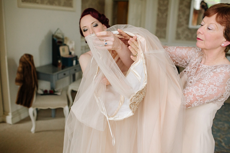 joanna brown photography, gold tulle, 1940s vintage wedding, 1950s vintage wedding, fur coat no knickers