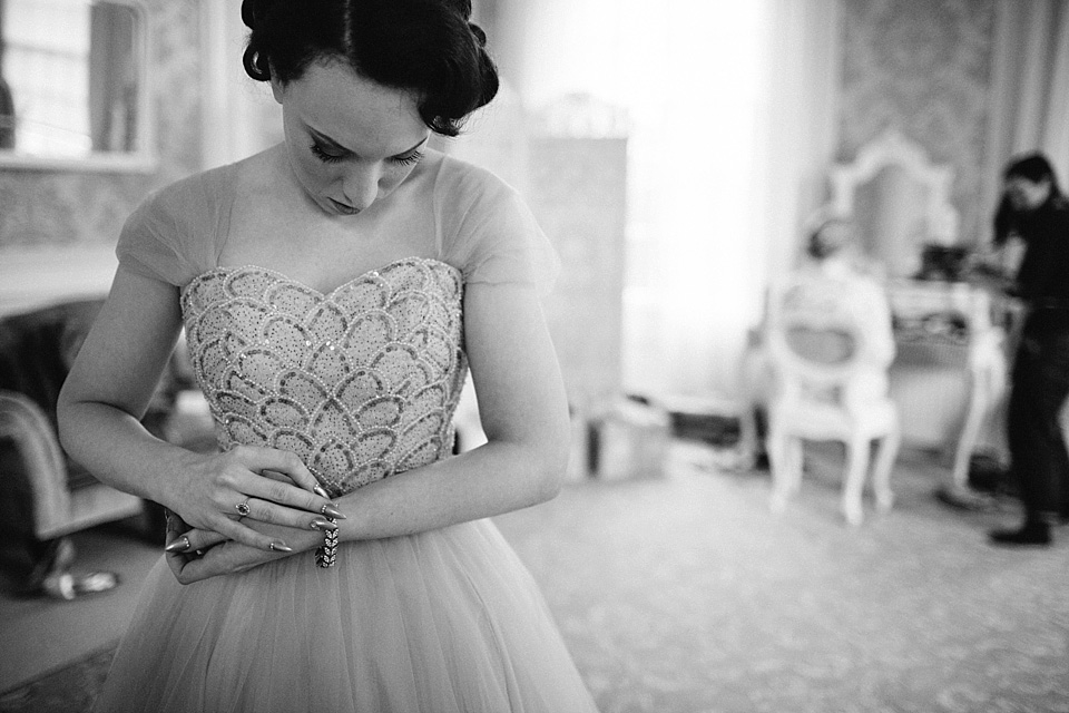 joanna brown photography, gold tulle, 1940s vintage wedding, 1950s vintage wedding, fur coat no knickers