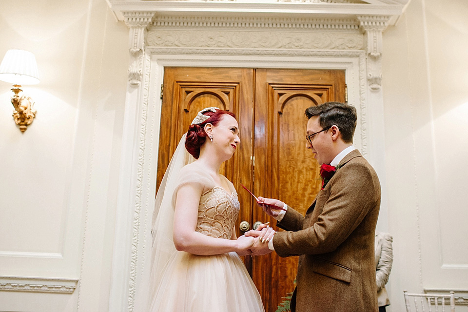 joanna brown photography, gold tulle, 1940s vintage wedding, 1950s vintage wedding, fur coat no knickers