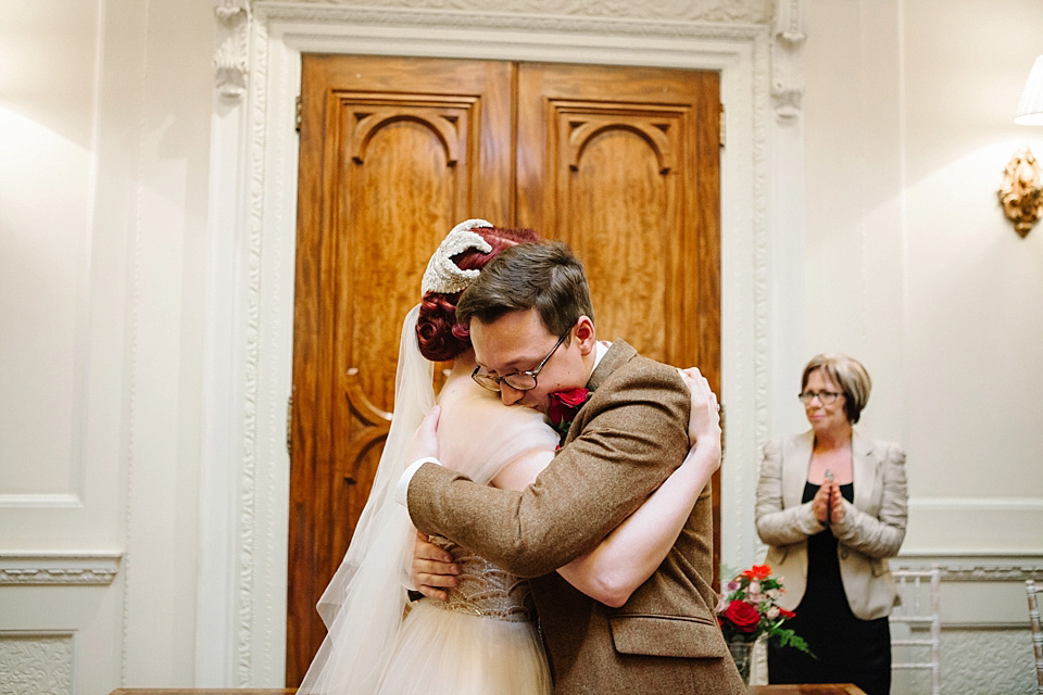 joanna brown photography, gold tulle, 1940s vintage wedding, 1950s vintage wedding, fur coat no knickers