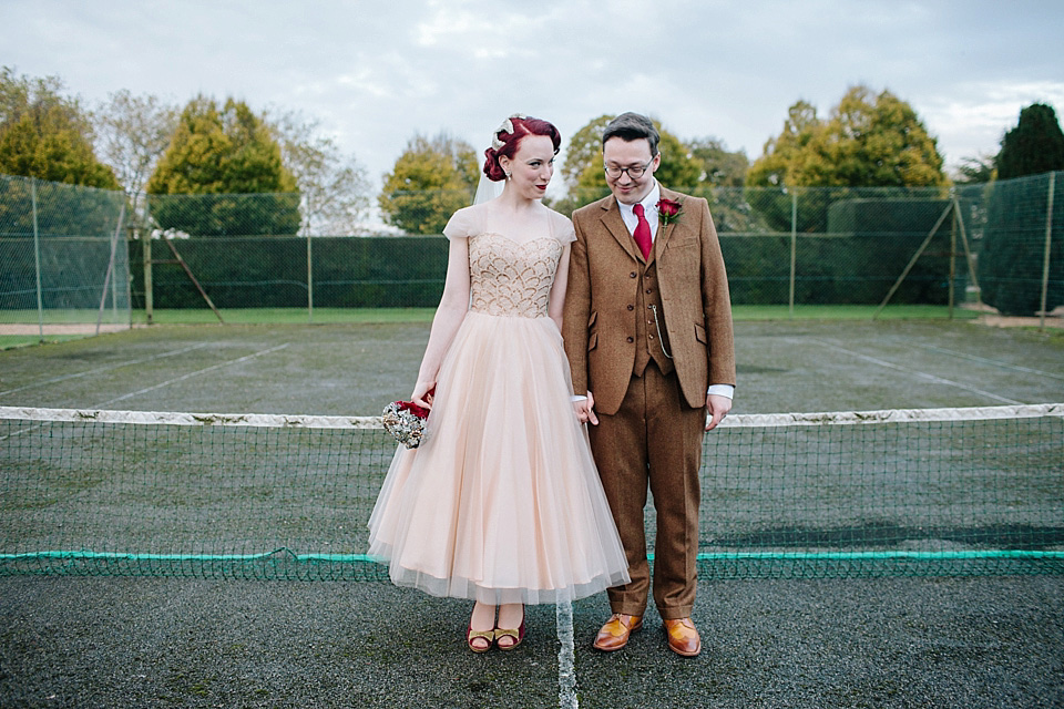 joanna brown photography, gold tulle, 1940s vintage wedding, 1950s vintage wedding, fur coat no knickers