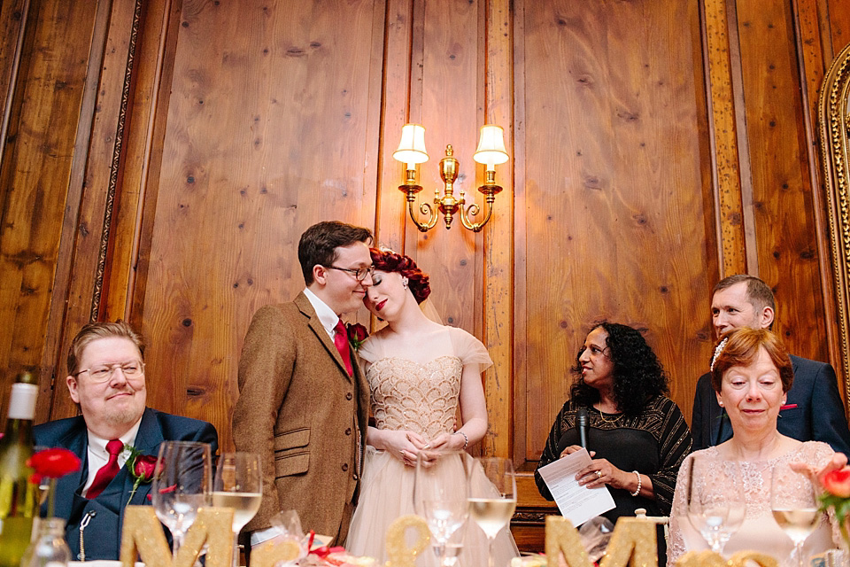 joanna brown photography, gold tulle, 1940s vintage wedding, 1950s vintage wedding, fur coat no knickers