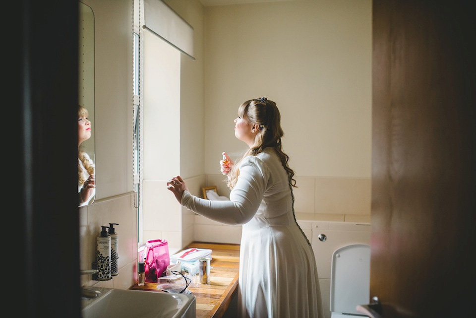 1940s vintage wedding dress, modern vintage wedding, becky ryan photography, victory rolls