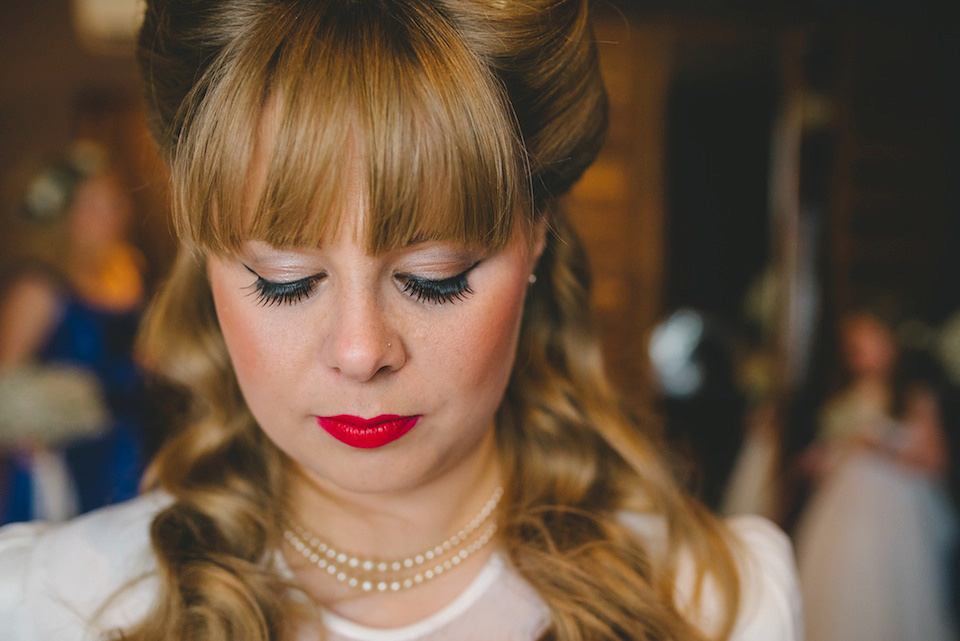 1940s vintage wedding dress, modern vintage wedding, becky ryan photography, victory rolls