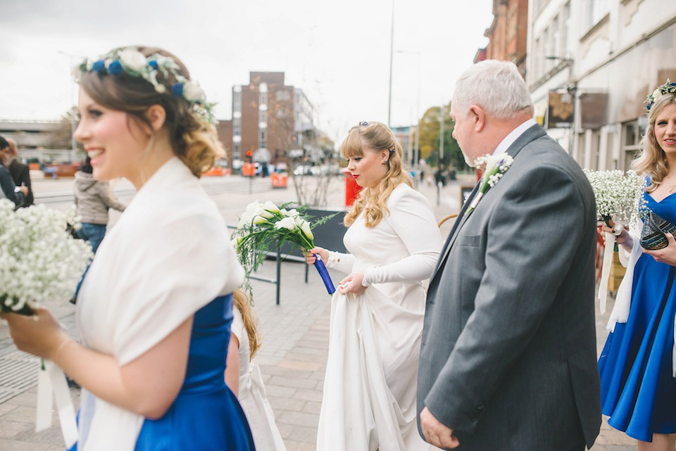 1940s vintage wedding dress, modern vintage wedding, becky ryan photography, victory rolls