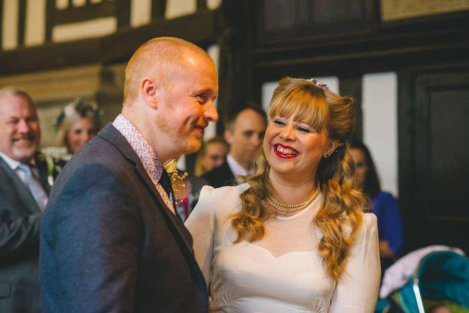 1940s vintage wedding dress, modern vintage wedding, becky ryan photography, victory rolls