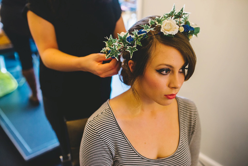 1940s vintage wedding dress, modern vintage wedding, becky ryan photography, victory rolls