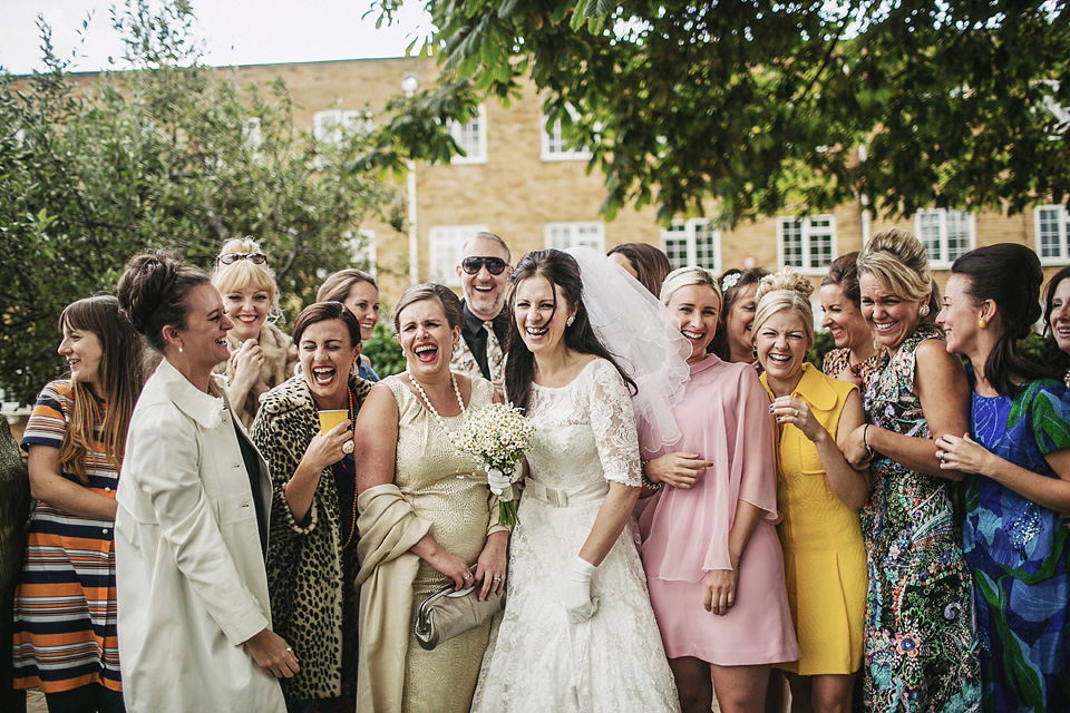 fabulous vintage bride, 1960s inspired wedding, proud cabaret brighton, dragan zlataonic photography