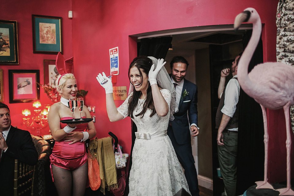 fabulous vintage bride, 1960s inspired wedding, proud cabaret brighton, dragan zlataonic photography