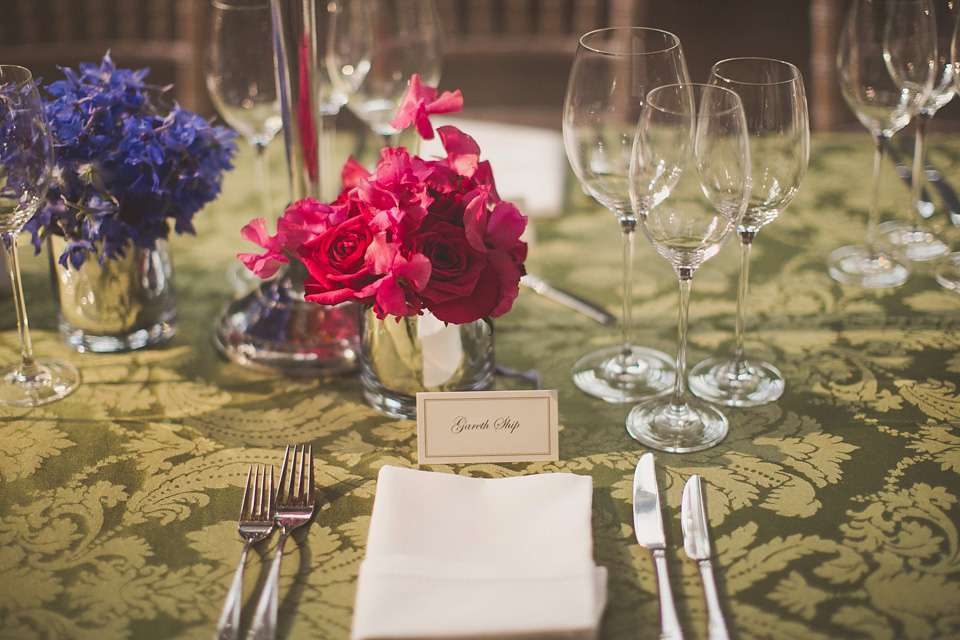 A regally elegant Hampton Court Palace wedding, with a bride wearing Justin Alexander and her bridesmaids in cobalt blue Ghost dresses. Photography by Nick Rose. hampton court palace wedding, justin alexander wedding dress, cobalt blue bridesmaid dresses, regal wedding