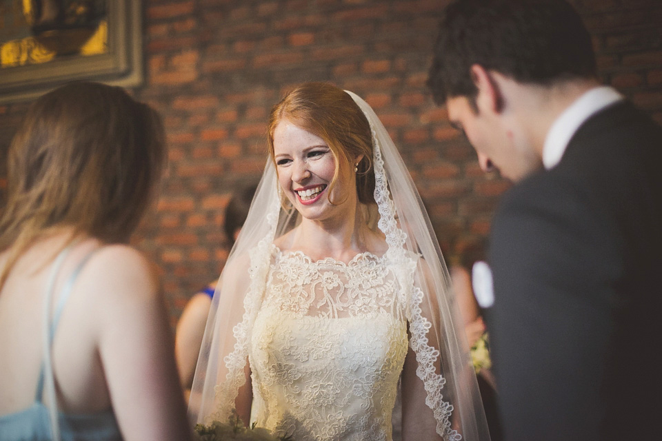 A regally elegant Hampton Court Palace wedding, with a bride wearing Justin Alexander and her bridesmaids in cobalt blue Ghost dresses. Photography by Nick Rose. hampton court palace wedding, justin alexander wedding dress, cobalt blue bridesmaid dresses, regal wedding