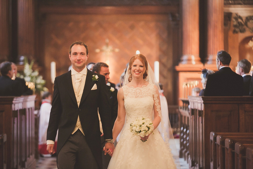A regally elegant Hampton Court Palace wedding, with a bride wearing Justin Alexander and her bridesmaids in cobalt blue Ghost dresses. Photography by Nick Rose. hampton court palace wedding, justin alexander wedding dress, cobalt blue bridesmaid dresses, regal wedding