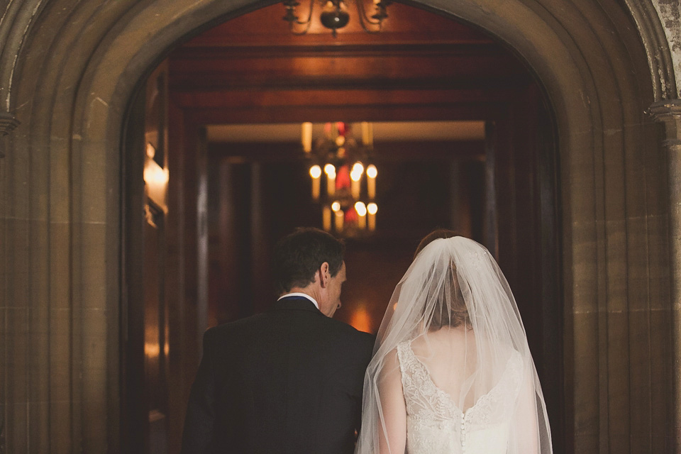 A regally elegant Hampton Court Palace wedding, with a bride wearing Justin Alexander and her bridesmaids in cobalt blue Ghost dresses. Photography by Nick Rose. hampton court palace wedding, justin alexander wedding dress, cobalt blue bridesmaid dresses, regal wedding