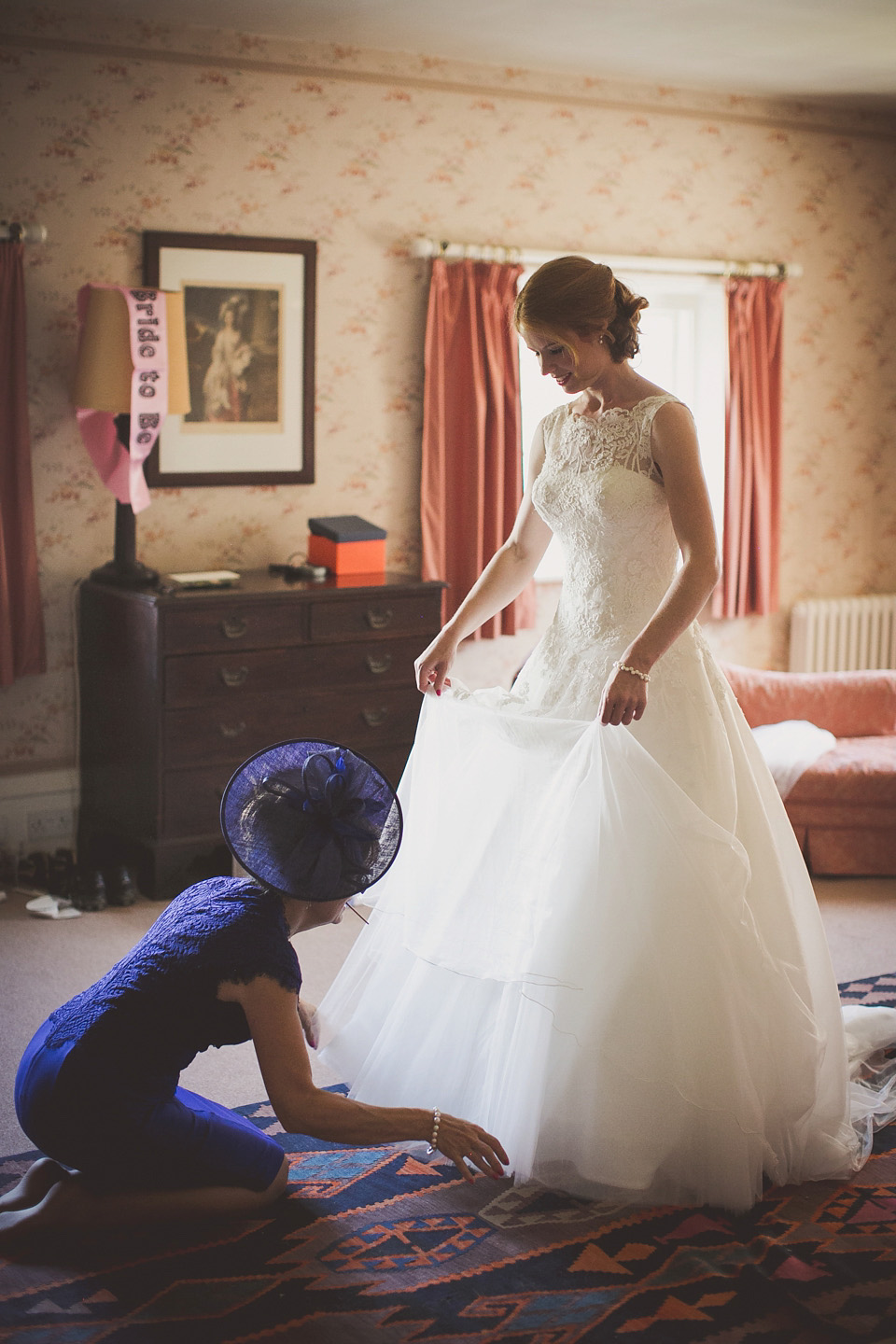 A regally elegant Hampton Court Palace wedding, with a bride wearing Justin Alexander and her bridesmaids in cobalt blue Ghost dresses. Photography by Nick Rose. hampton court palace wedding, justin alexander wedding dress, cobalt blue bridesmaid dresses, regal wedding