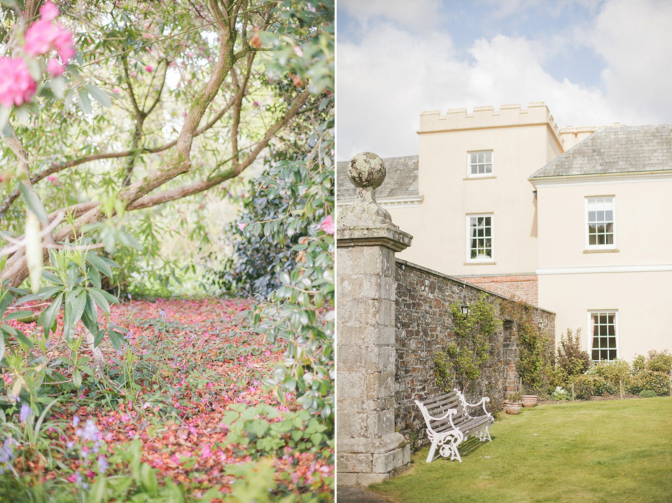 sarah gawler photography, pentillie castle weddings, spring weddings, esme jenny packham, bridesmaids in white