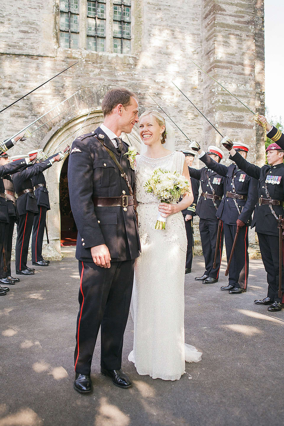 sarah gawler photography, pentillie castle weddings, spring weddings, esme jenny packham, bridesmaids in white