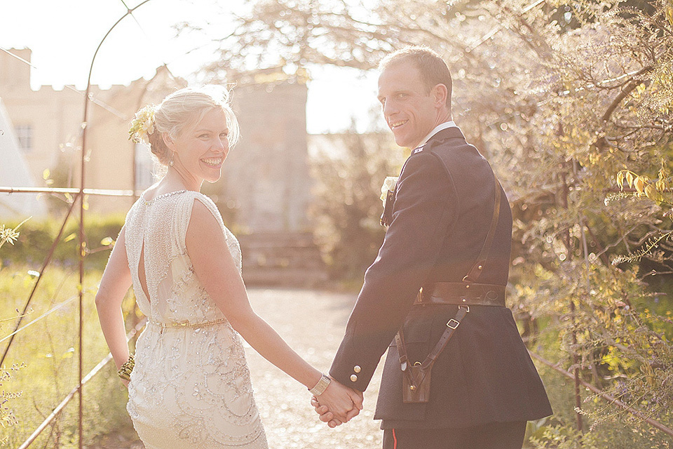 sarah gawler photography, pentillie castle weddings, spring weddings, esme jenny packham, bridesmaids in white