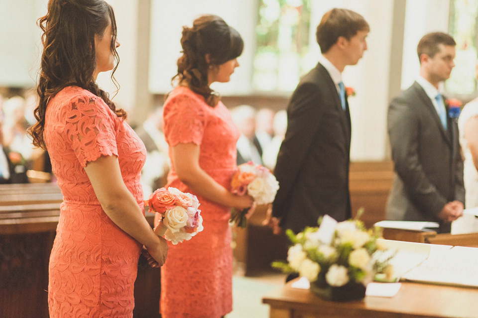 village hall wedding, northumberland weddings, alexa penberty photography, coral colour weddings, summer weddings