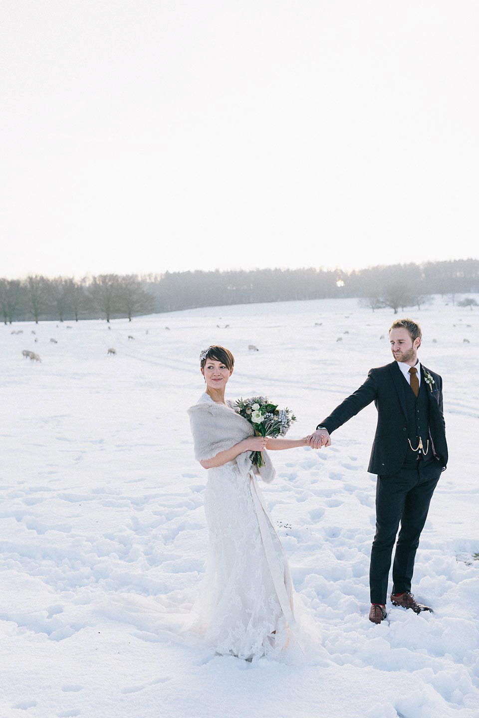 maggie sottero, snowy wedding, winter wedding, brighton photography