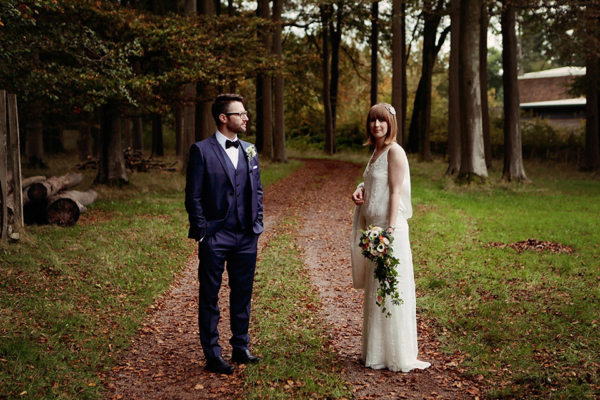 An Elegant 1920s inspired Charlie Brear Gown for an Autumn Wedding in Wales