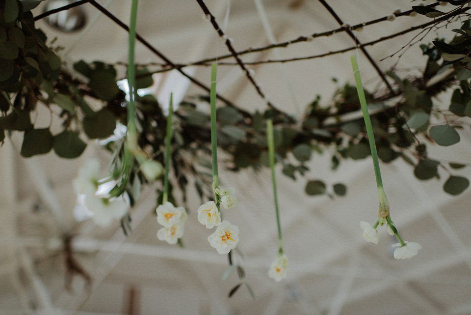 A wedding at Crear on the West Coast of Scotland, featuring moss and antlers and a Midsummer Nights Dream style bride in her Rowanjoy dress and floral circlet by Myrtle & Bracken Florists. Images by Kitchener Photography. crear, scotland, kitchener photography, worldly nomad fimls, myrtle and bracken, midsummer nights dream