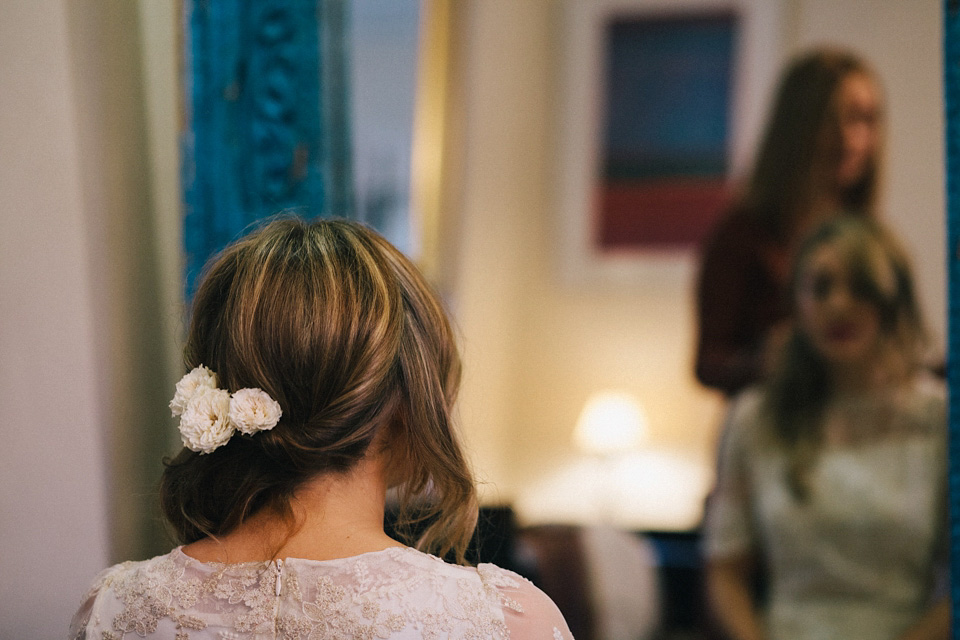 A Sarah Seven Sequin Dress for a Glamorous Autumn Wedding at Hampton Court House. Images by Eclection Photography.