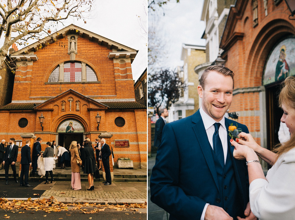 A Sarah Seven Sequin Dress for a Glamorous Autumn Wedding at Hampton Court House. Images by Eclection Photography.