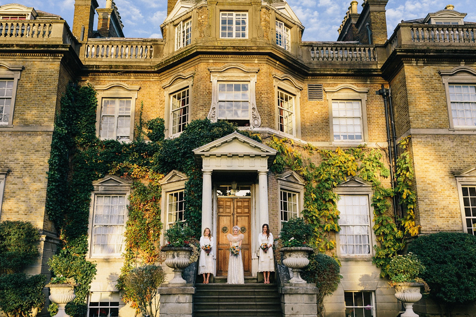 A Sarah Seven Sequin Dress for a Glamorous Autumn Wedding at Hampton Court House. Images by Eclection Photography.