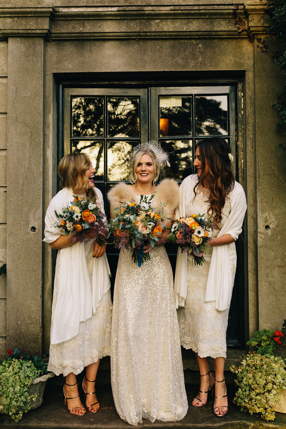 A Sarah Seven Sequin Dress for a Glamorous Autumn Wedding at Hampton Court House. Images by Eclection Photography.