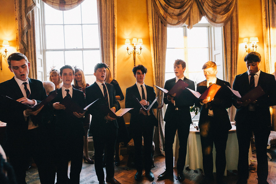 A Sarah Seven Sequin Dress for a Glamorous Autumn Wedding at Hampton Court House. Images by Eclection Photography.