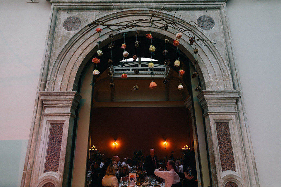 A Sarah Seven Sequin Dress for a Glamorous Autumn Wedding at Hampton Court House. Images by Eclection Photography.