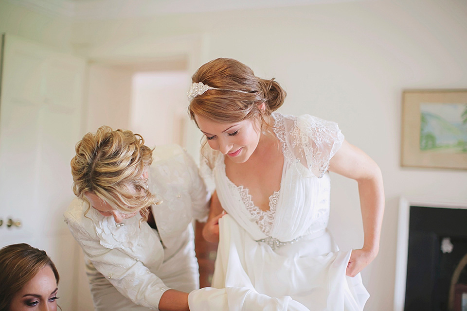 rose pink wedding, dentelle by jenny packham, elegant romantic wedding