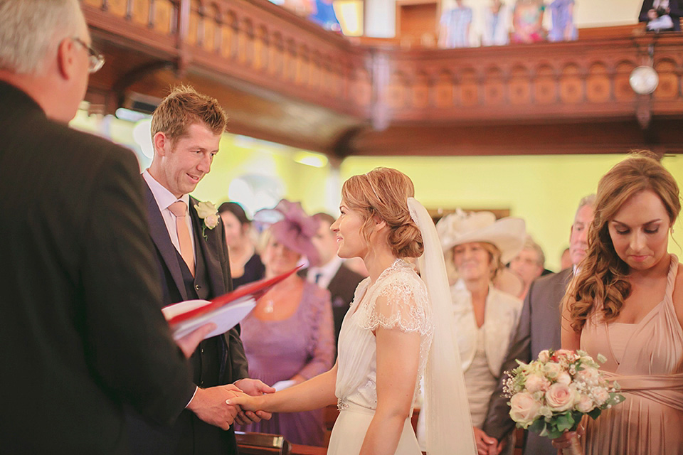 rose pink wedding, dentelle by jenny packham, elegant romantic wedding