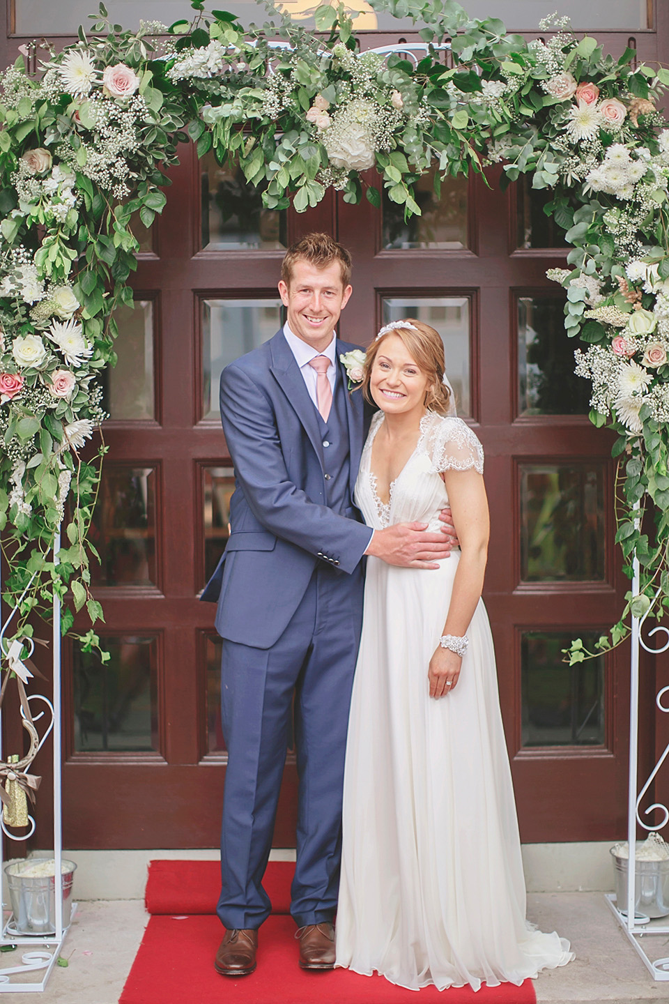 rose pink wedding, dentelle by jenny packham, elegant romantic wedding