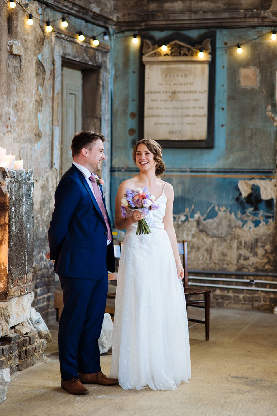 charlie brear, sequin wedding dress, the asylum peckham, london bride, london weddings, angela ward-brown photography