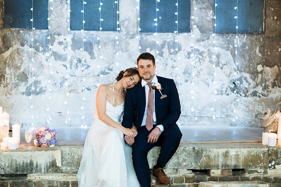 charlie brear, sequin wedding dress, the asylum peckham, london bride, london weddings, angela ward-brown photography