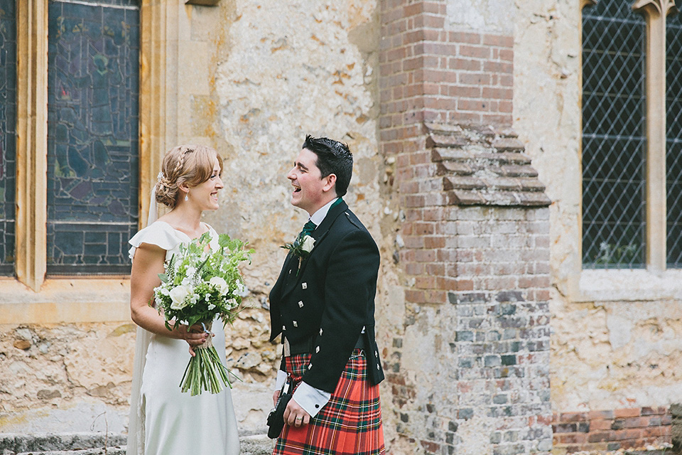 An elegant Halfpenny London dress for an Art Deco and Celtic inspired wedding.  Photography by McKinley Rodgers.