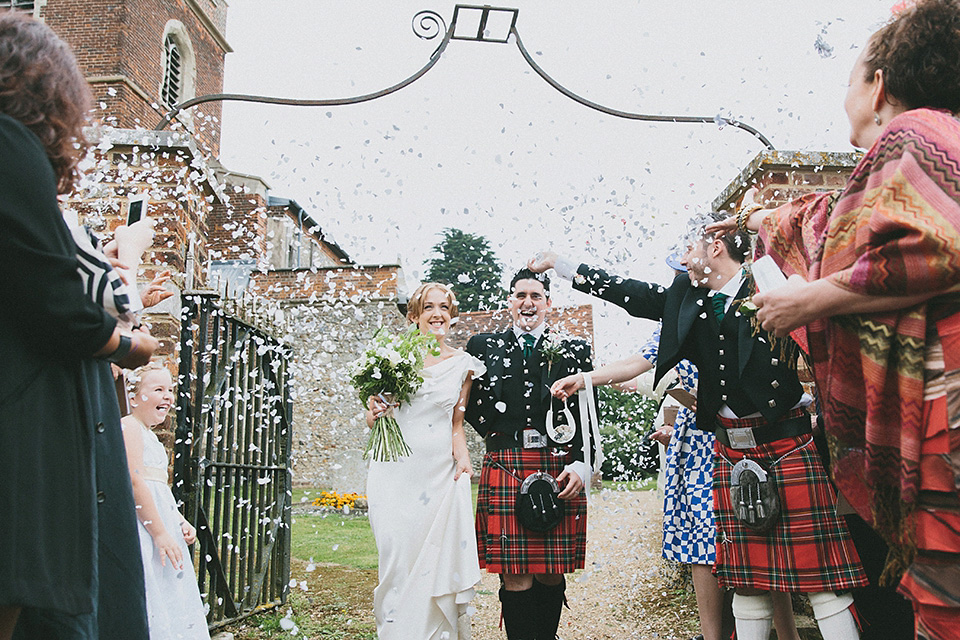 An elegant Halfpenny London dress for an Art Deco and Celtic inspired wedding.  Photography by McKinley Rodgers.