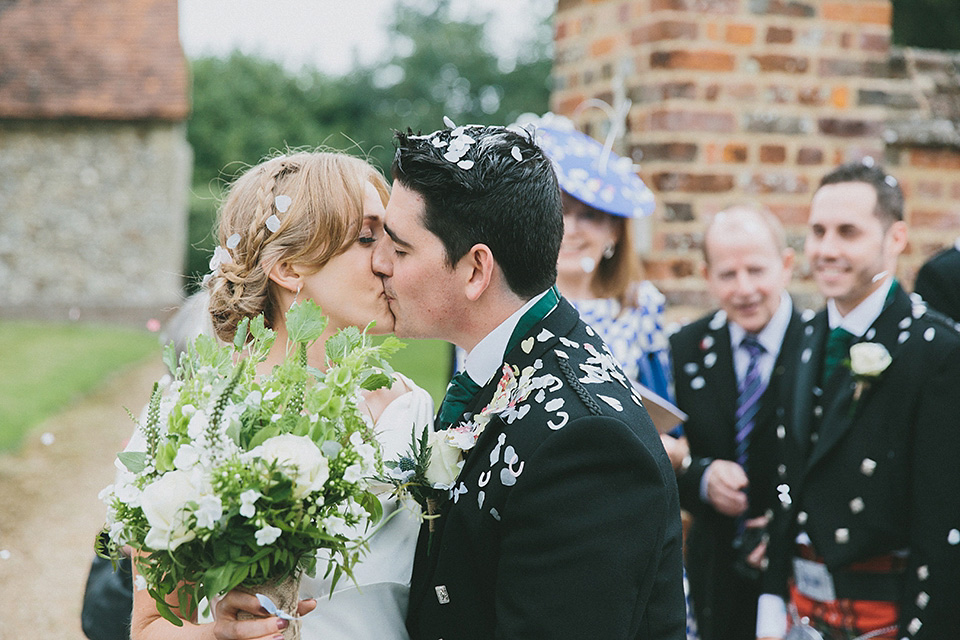 An elegant Halfpenny London dress for an Art Deco and Celtic inspired wedding.  Photography by McKinley Rodgers.