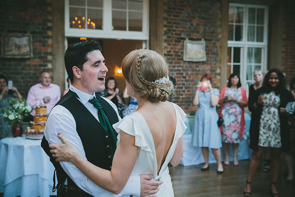 An elegant Halfpenny London dress for an Art Deco and Celtic inspired wedding.  Photography by McKinley Rodgers.