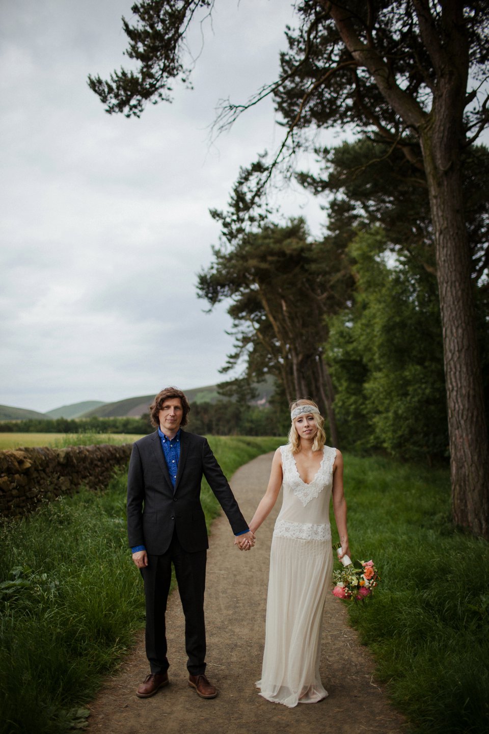 flannel wedding dress intimate scottish woodland elopement