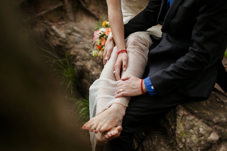 henna wedding feet scottish woodland elopement - christopher currie photography