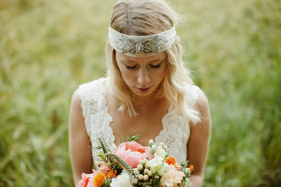 boho bride, elopement, woodland elopement, scottish wedding, flannels australia wedding dress, christopher currie photography, intimate outdoor wedding, humanist wedding, handfasting ribbons