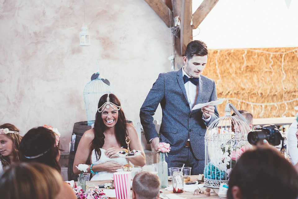 Boho Luxe wedding, Lewes Castle wedding ceremony, barn wedding, boho bride, bohemian bride, pastel paper pom poms, maryanneweddings.com Photography