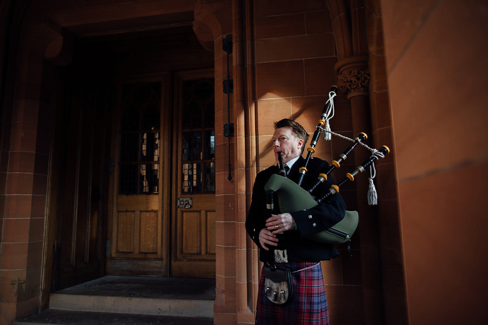 Mount Stuart Isle of Bute, Wedding in Scotland, YolanCri wedding dress, Hollywood glamour inspired bride, bride in red lipstick, burgundy bridesmaids dresses, Humanist wedding // All images by Lisa Devine Photography.