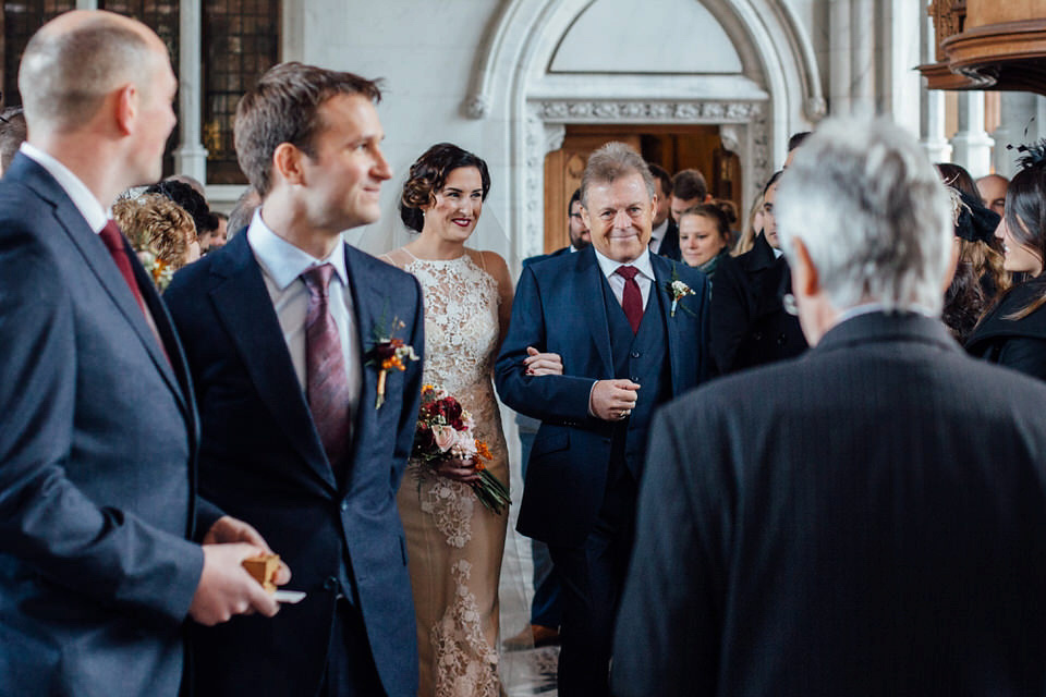 Mount Stuart Isle of Bute, Wedding in Scotland, YolanCri wedding dress, Hollywood glamour inspired bride, bride in red lipstick, burgundy bridesmaids dresses, Humanist wedding // All images by Lisa Devine Photography.