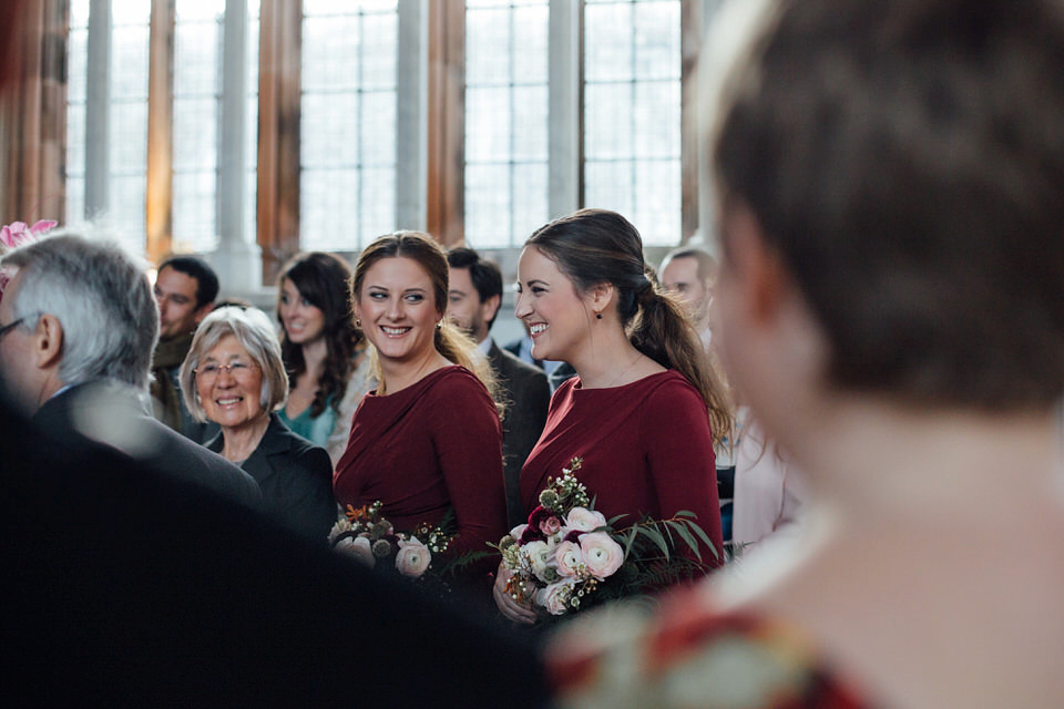 Mount Stuart Isle of Bute, Wedding in Scotland, YolanCri wedding dress, Hollywood glamour inspired bride, bride in red lipstick, burgundy bridesmaids dresses, Humanist wedding // All images by Lisa Devine Photography.