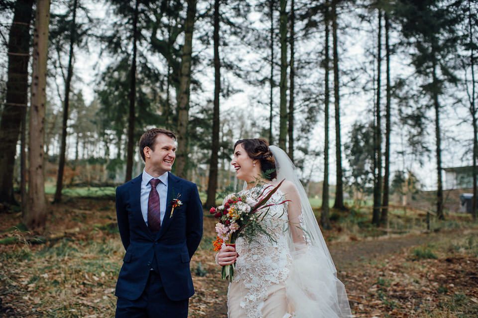 Mount Stuart Isle of Bute, Wedding in Scotland, YolanCri wedding dress, Hollywood glamour inspired bride, bride in red lipstick, burgundy bridesmaids dresses, Humanist wedding // All images by Lisa Devine Photography.